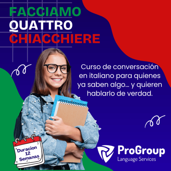flyer curso italiano (1000 x 1000 px) Italiano Conversacional – Curso Online Sin Estrés